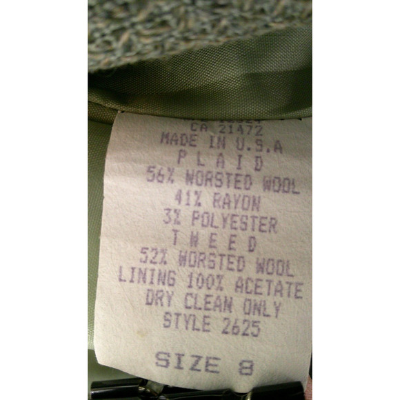 Howard Wolf Wool Blend Jacket- Green/Shimmering Gold Threading -Women's size 8 - Picture 9 of 10